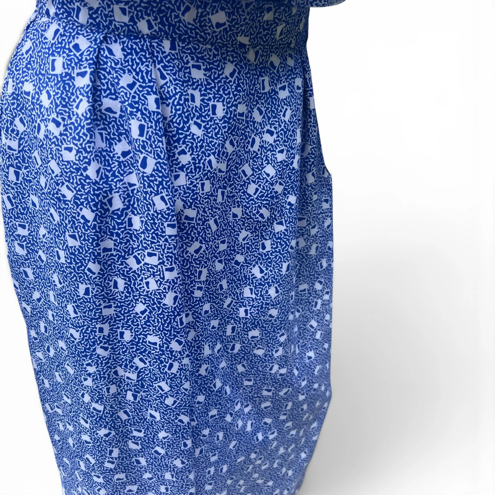 Authentic Vintage 2-Piece Co-Ord All-Over Pattern Skirt & Top 80s, Size S