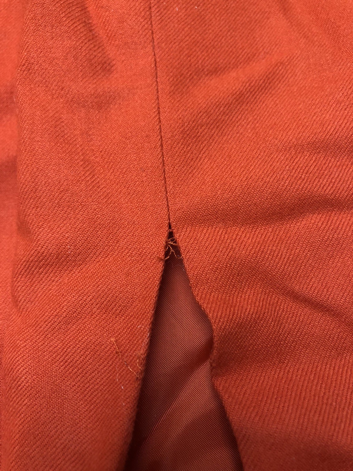 Vtg Harve Benard Holtzman Red Skirt 14 Midi Straight Side Split 100% Wool