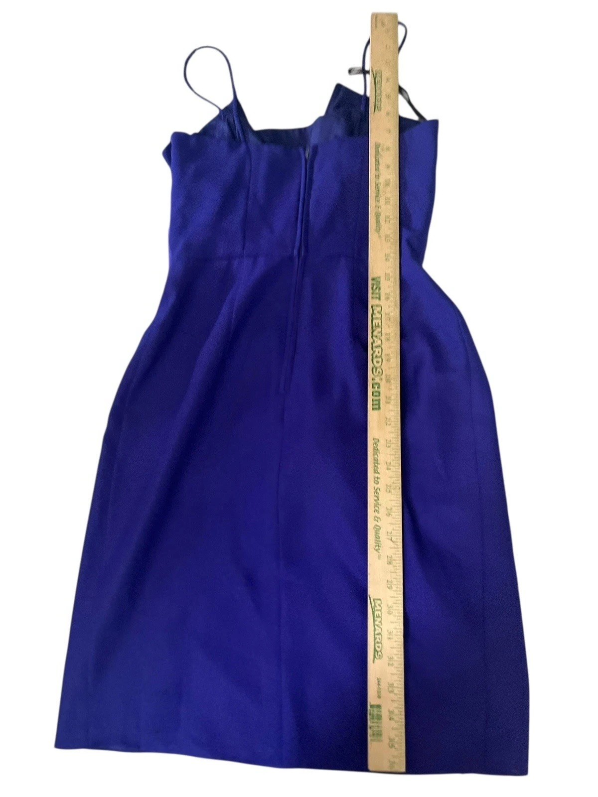 Vtg 80s Bari Jay Rhinestone Bow Party Dress 6 Made In USA Purple Sleeveless Mini