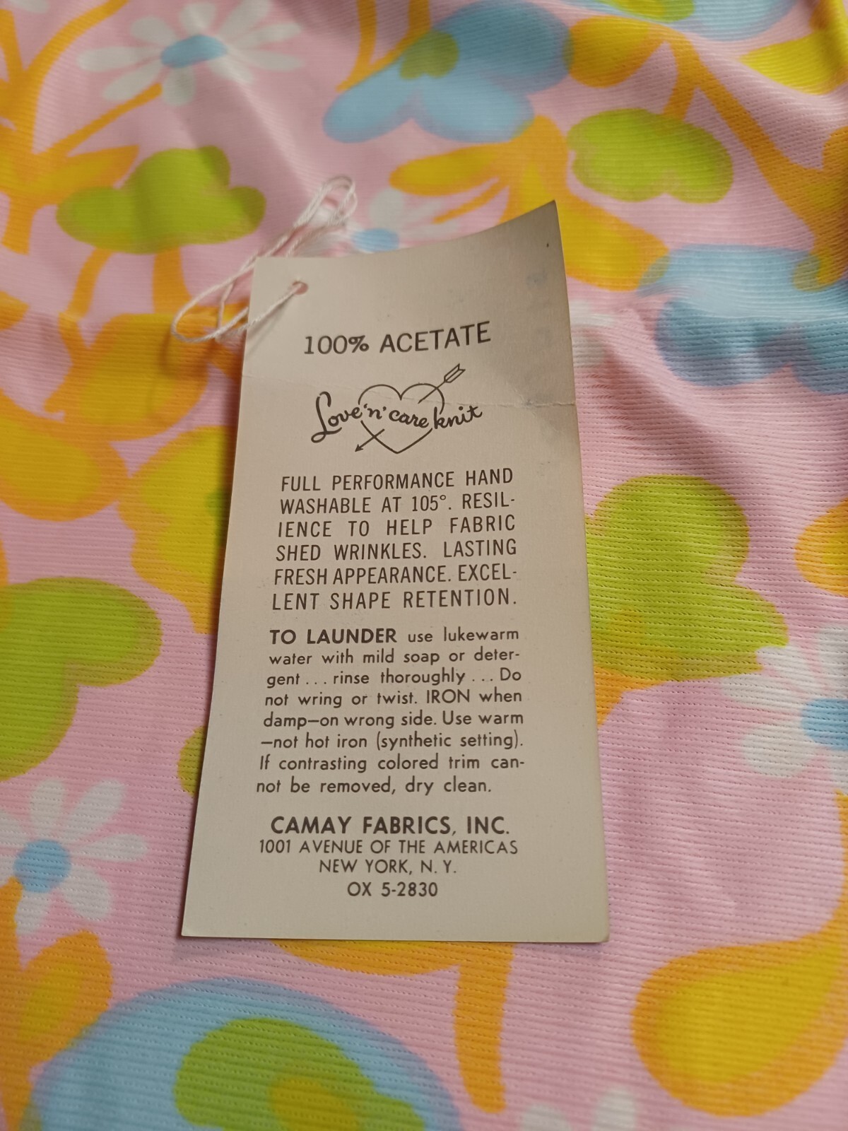 True Vtg DEADSTOCK Mid-century Mod 1960s Flower Power Acetate Turtleneck TOP S
