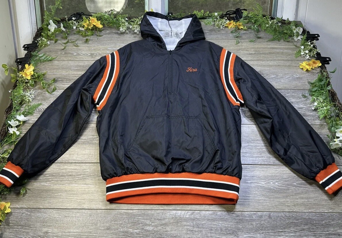 Waterloo Indians High School Satin Varsity Jacket Hooded Medium Vintage USA Made