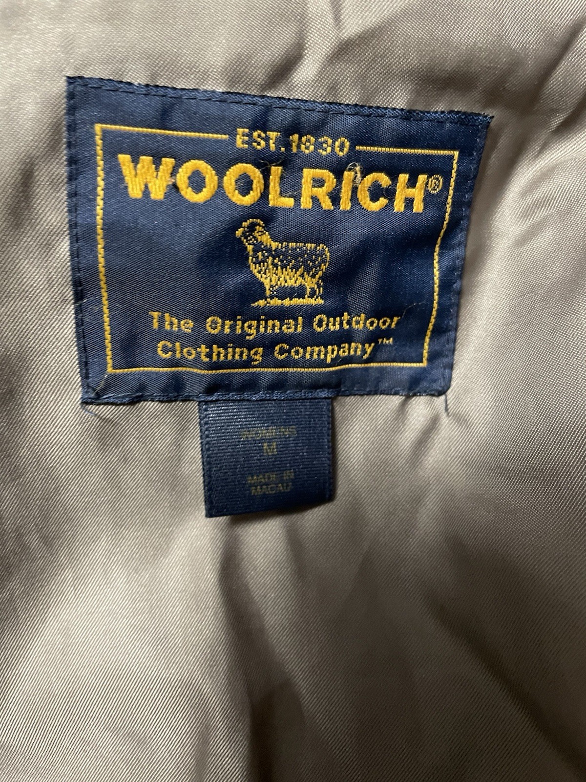 VTG Woolrich Womens Plush Grey „Tumbleweed Leaves” Jacket Hooded Sz M