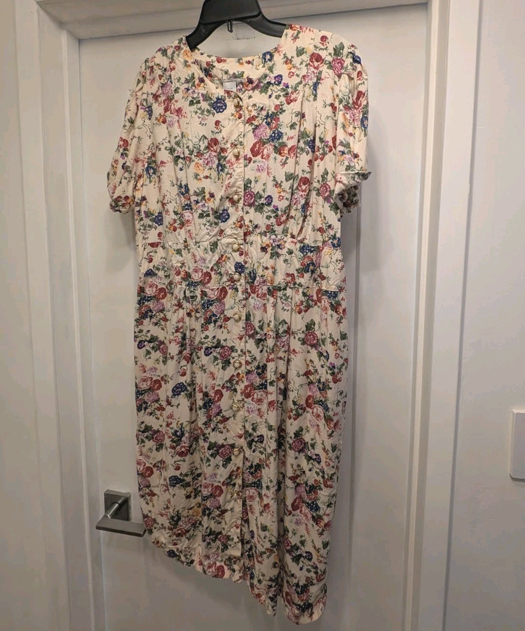 Vintage Floral Dress Buttons 1980’s 1940’s Size 12 Wartime Lindyhop Medium Large