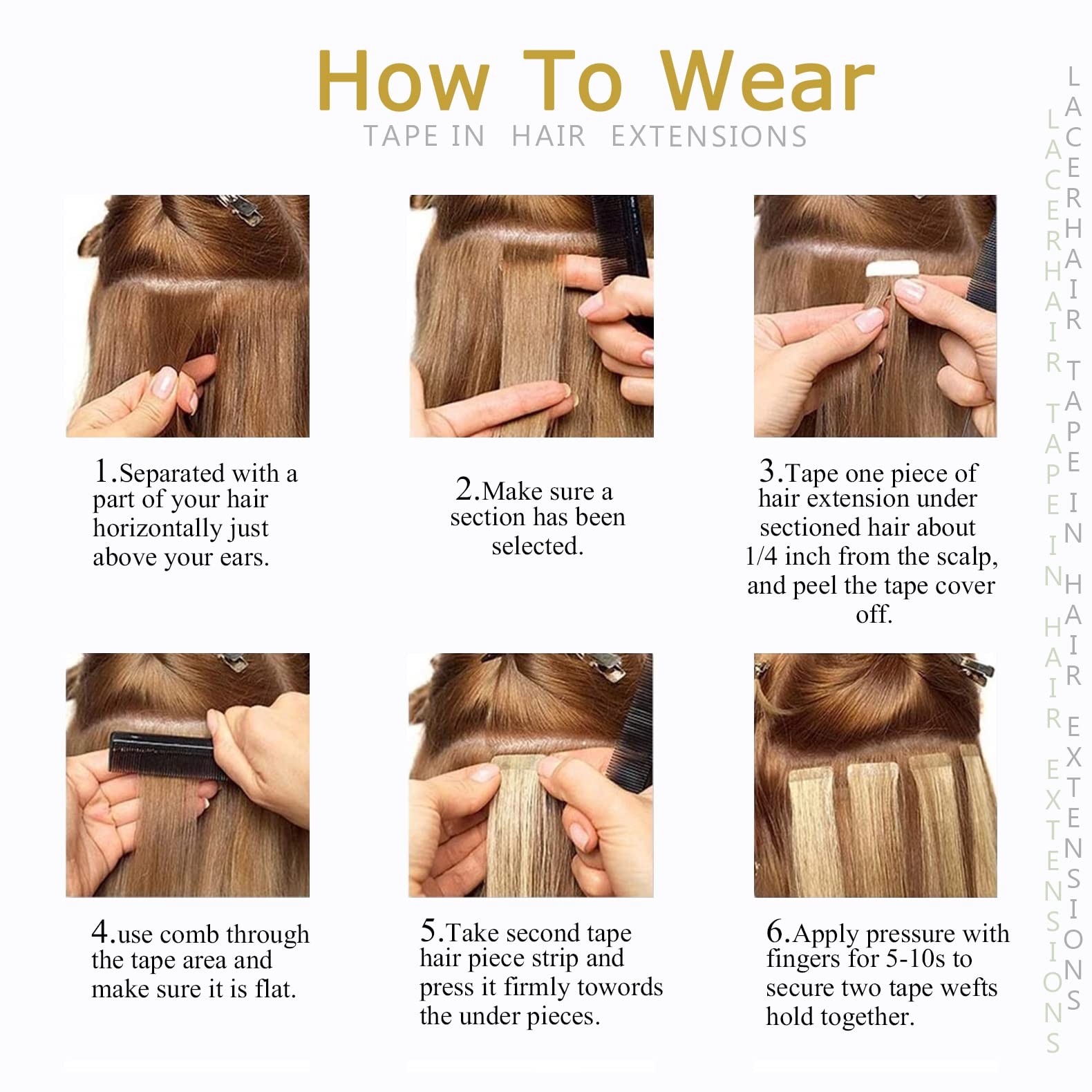 Lacer 20″ Remy Tape-in Human Hair Extensions Chocolate Brown to Light