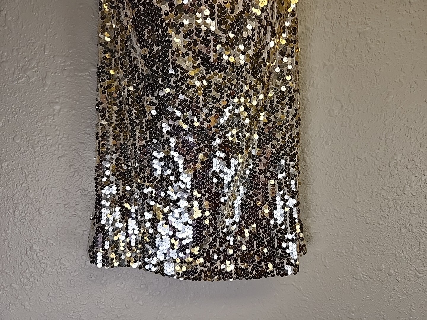 VTG Fredericks of Hollywood Strapless Gold Sequined Top SZ L