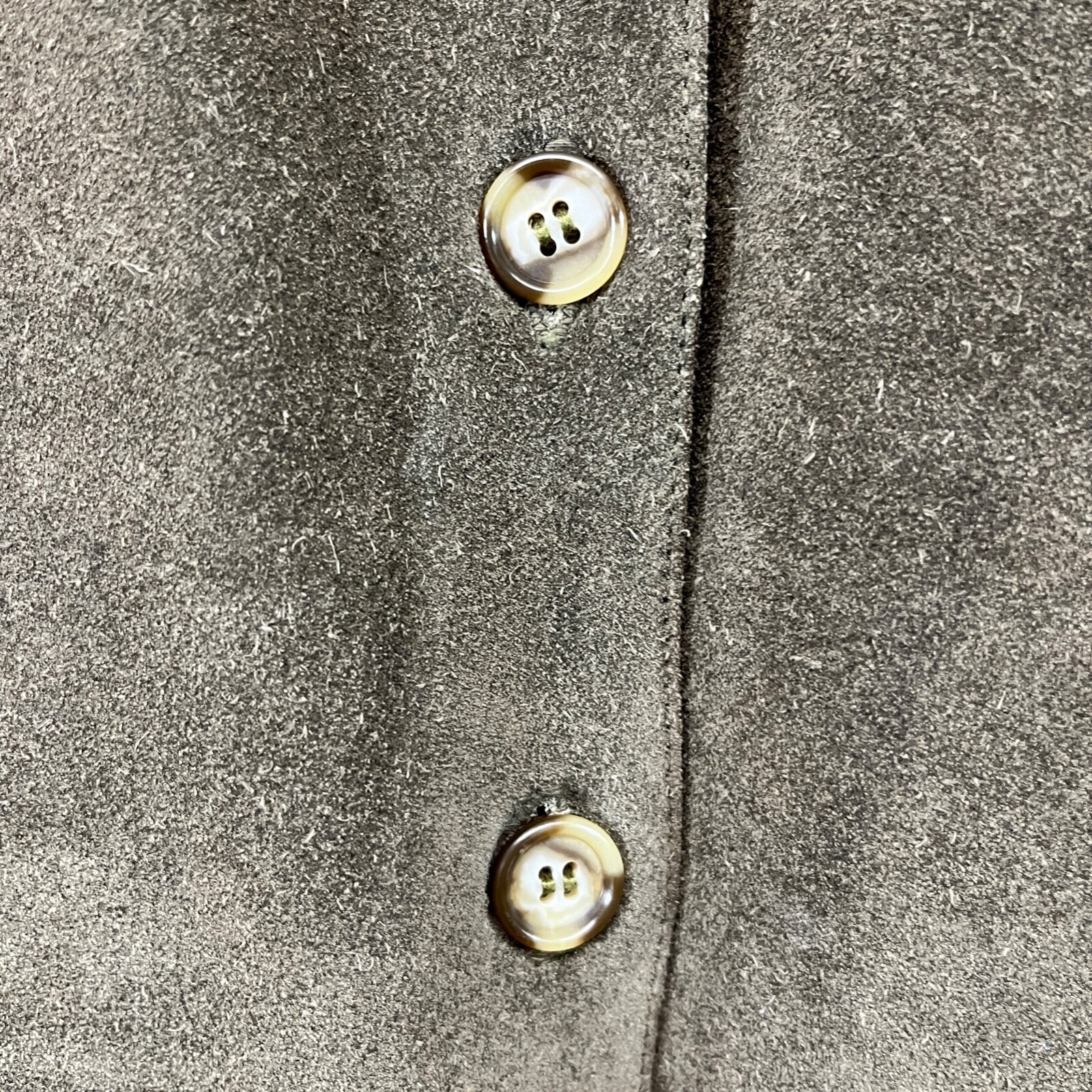 Vtg Van Heusen For Her Genuine Leather Vest Small Green Button Up Suede B97