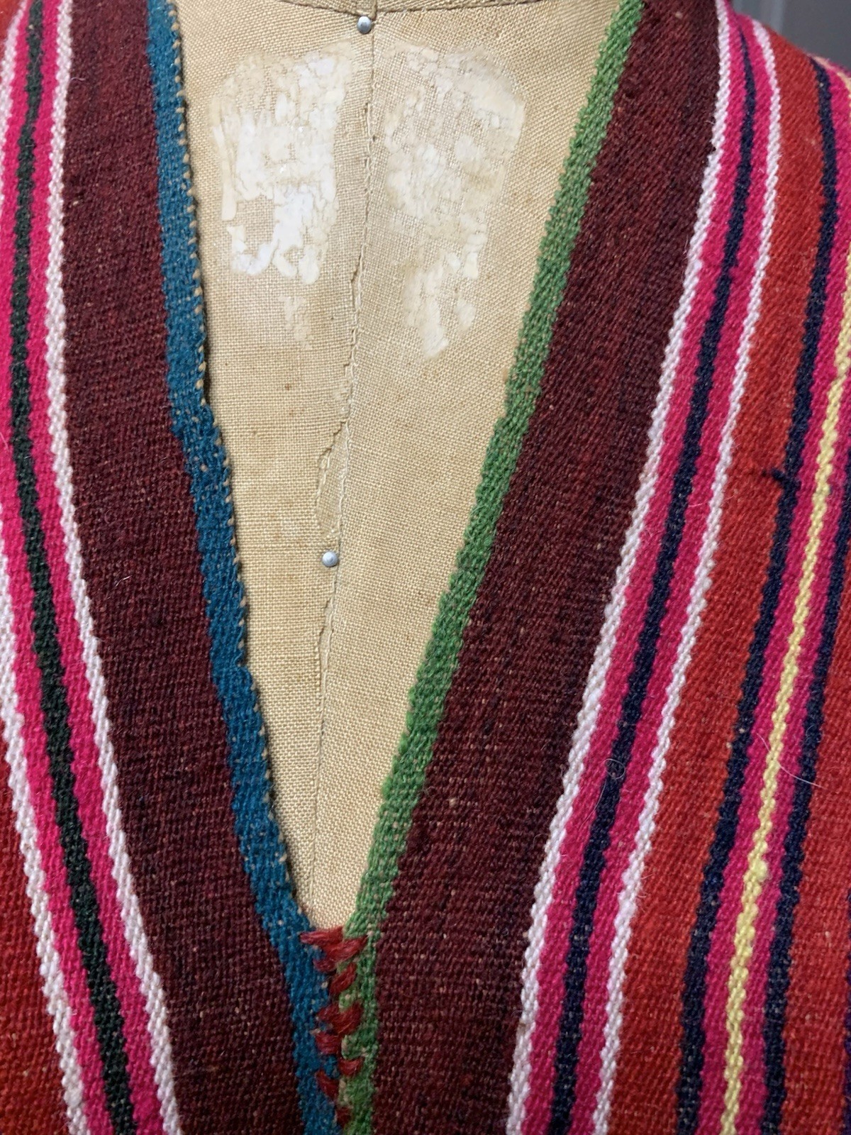 Vintage Poncho Hand Woven Bolivian Wool Poncho Rare