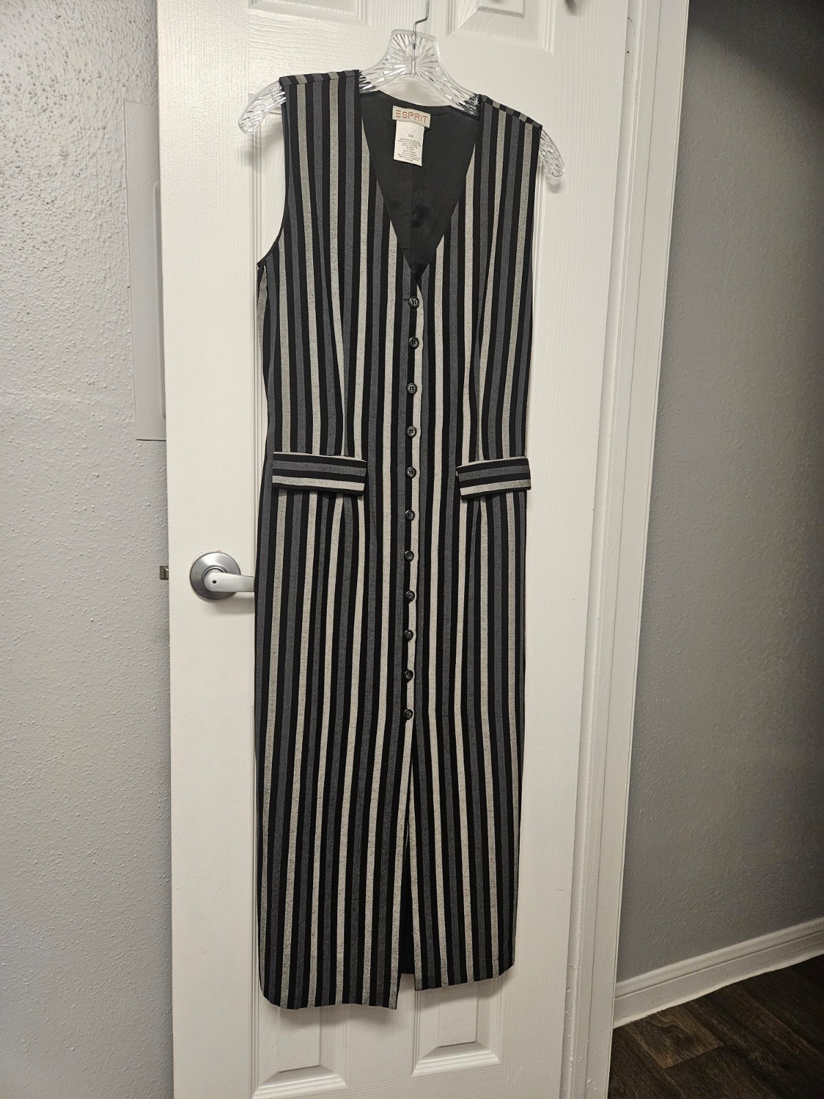 Vintage Esprit Button Front Vest Dress – Fully Lined