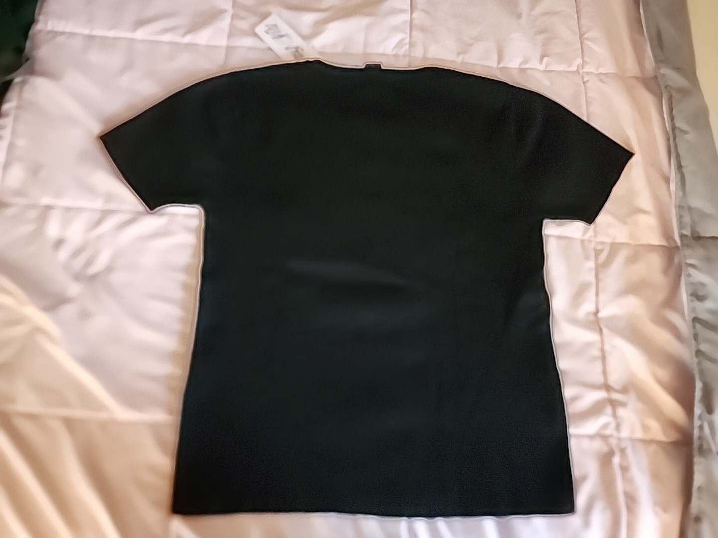 Chong Yiu fashions Black Ribbed, Super Stretchy Short Sleeve Size S NWT Studded