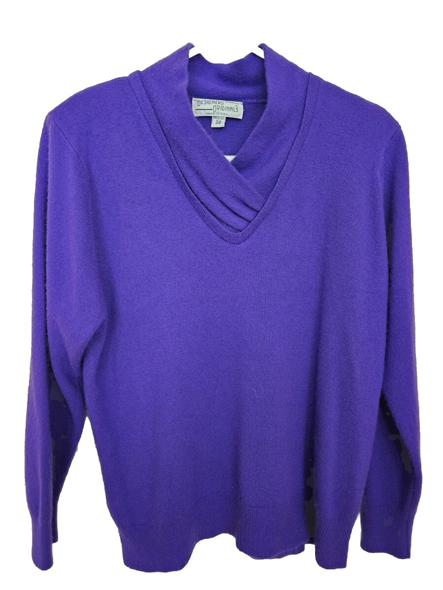 Women’s Vtg Designers Originals Acrylic Purple Pullover Sweater Size Med/Lrg 38