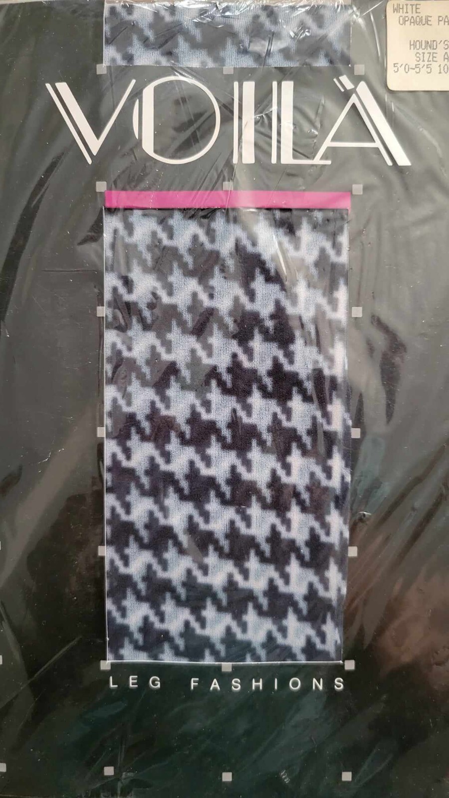 Vintage 80s VOILA Opaque Pantyhose 094T08 Hound’s Tooth Size A