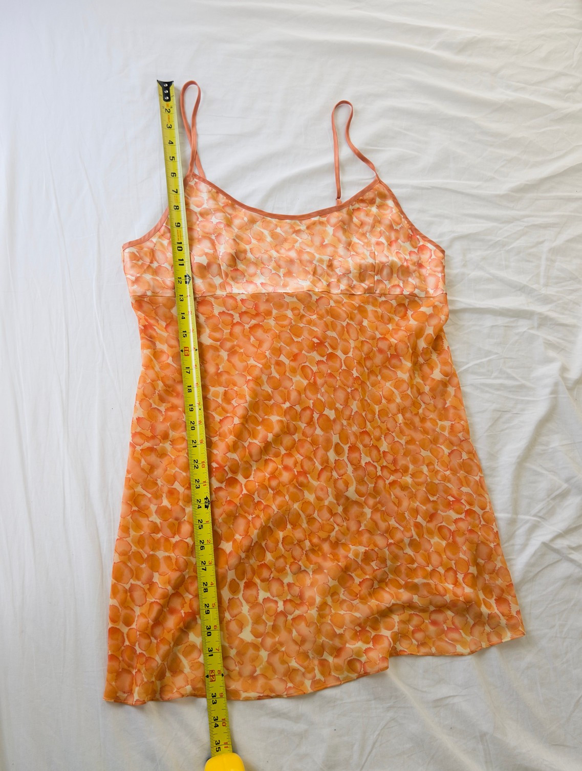 Vintage Inner Most Slip Dress Sz L Orange Polka Dot Babydoll Mini Evening