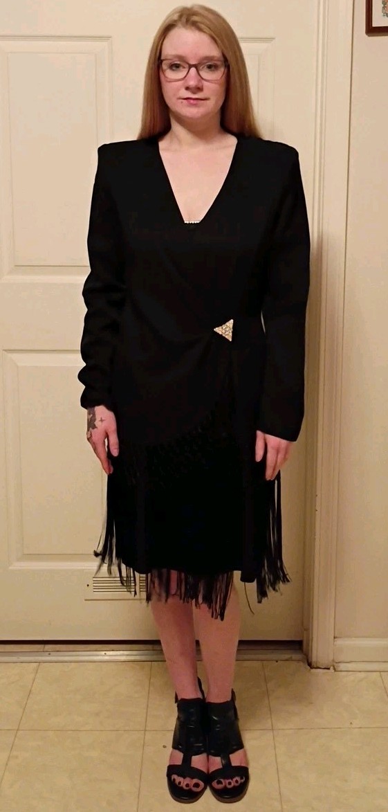 Vintage Night Magic Black Evening Dress