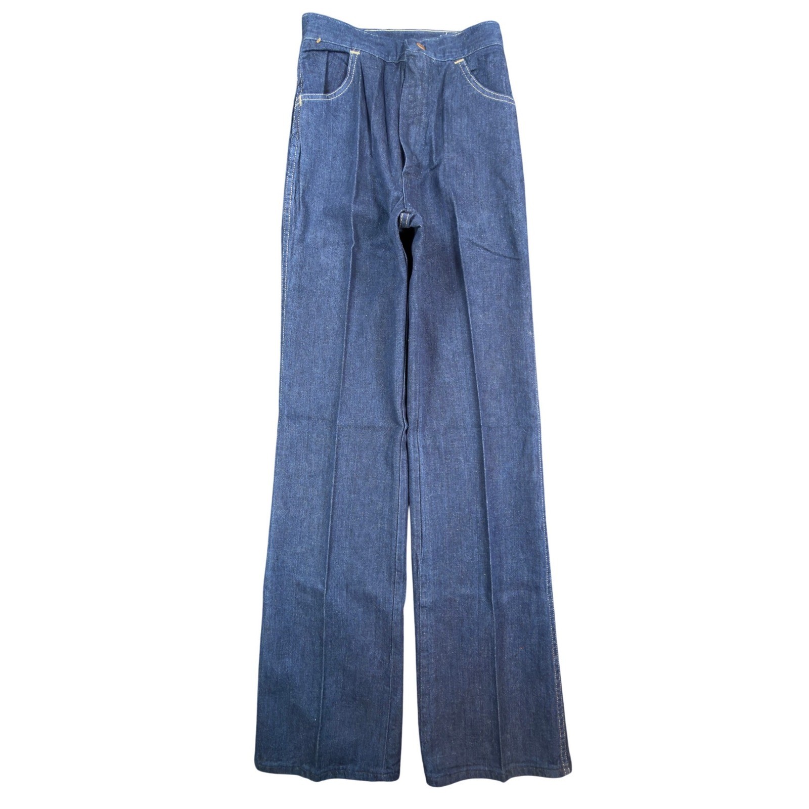 Maverick Vintage 70s Flare Jeans Juniors 9 Blue Cotton NWT Deadstock Made in USA