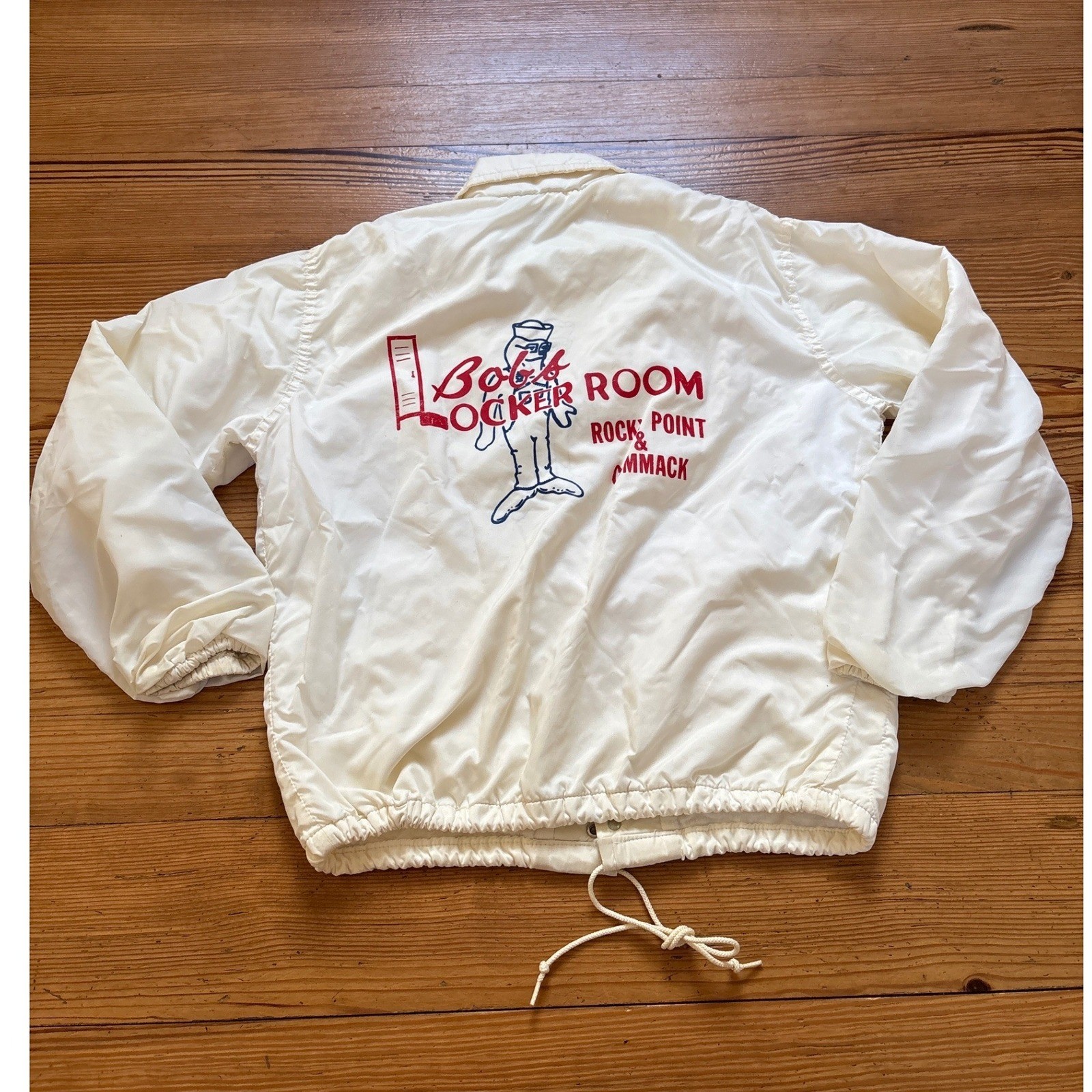 West Wind Coach Jacket Women White Good Vintage Bobs Locker Room SIZE L