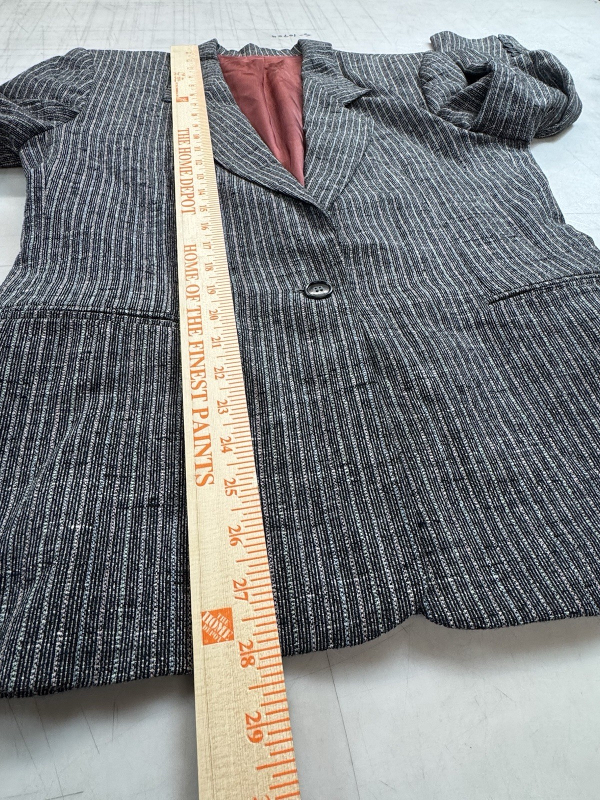 Vintage Mervyn’s Womens Blazer Size 10 Grey with Pastel Blue, Pink, Green