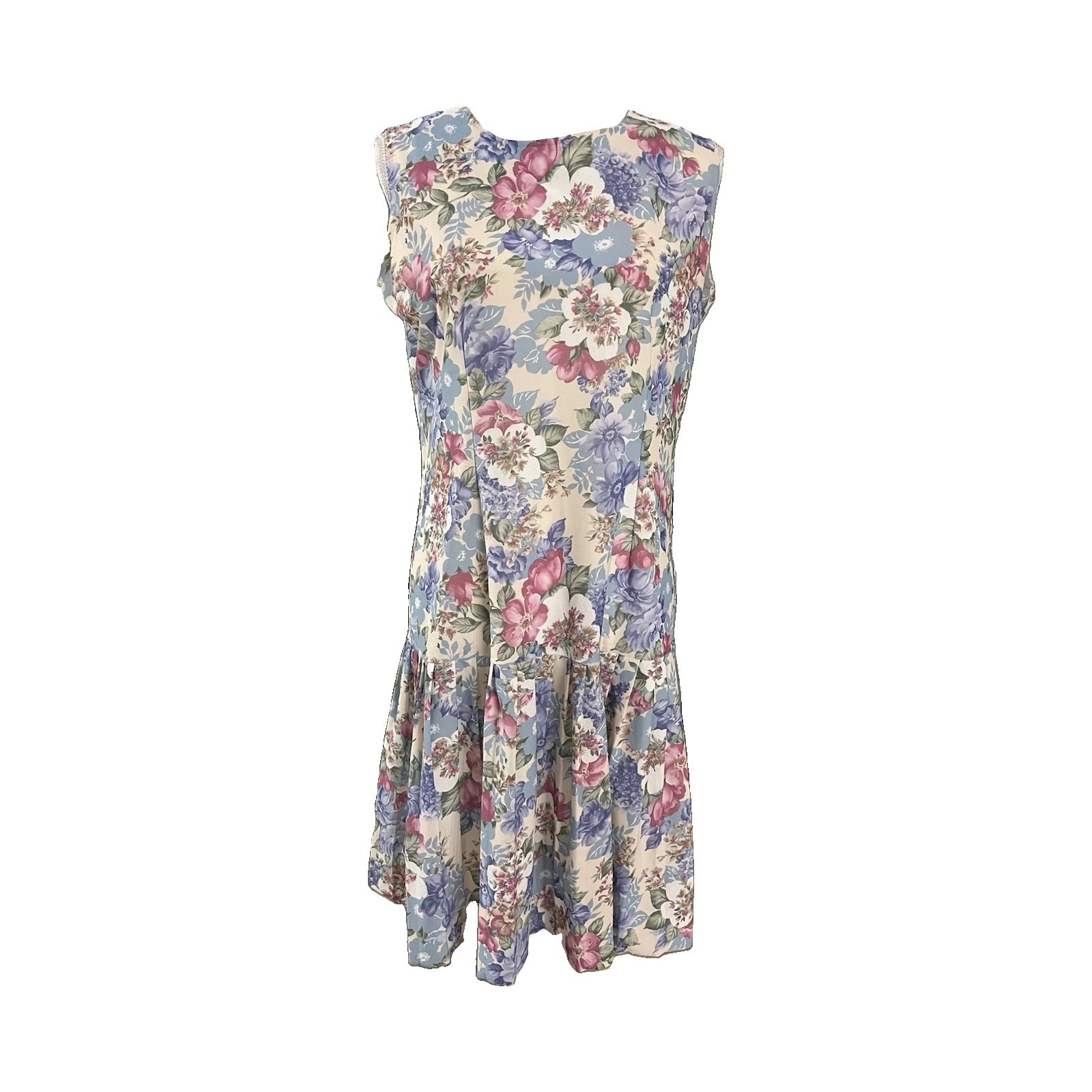 Vintage California Looks Made in USA Floral Multi Pastel A-Line Dress Size 10