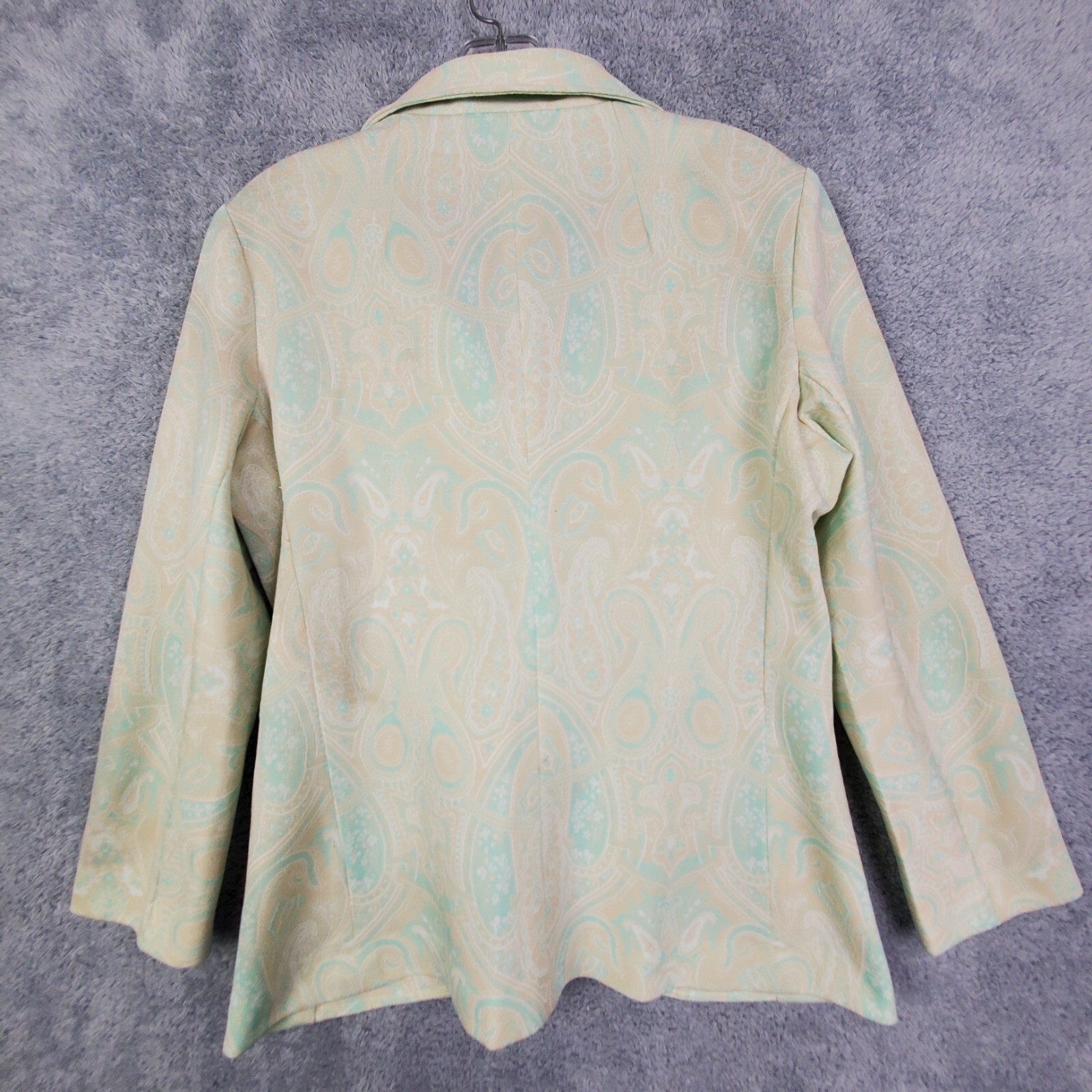 Vtg 60s Fritzi Pantsuit Size M Yellow Paisley Button Up Jacket Straight Leg