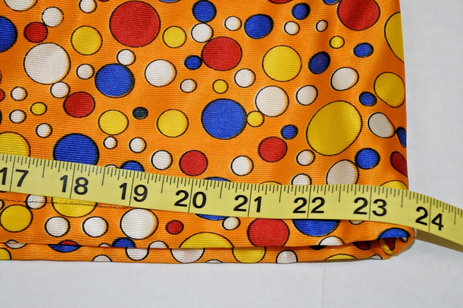 Vintage Mini Dress Size S/M 60s Shiny Orange Red Blue Polka Dot Cute Clown Lined