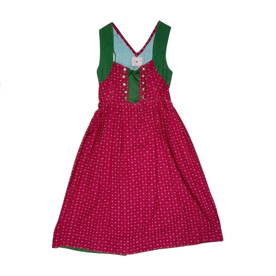 Vintage Women’s Red & Green Dirndl Dress Oktoberfest German Bavarian 40