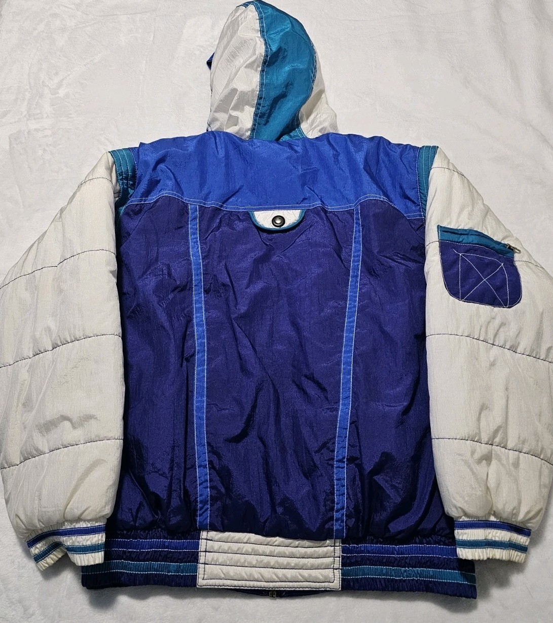 Vintage East West Women’s Color Block Ski Snowboard Puffer Jacket Size Medium