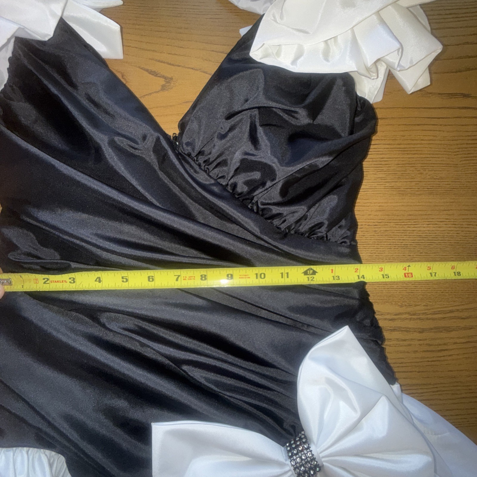TOTALLY 80’s Karen Lucas by Niki BLACK WHITE Sz 10 Rhinestone Bow Party Dress
