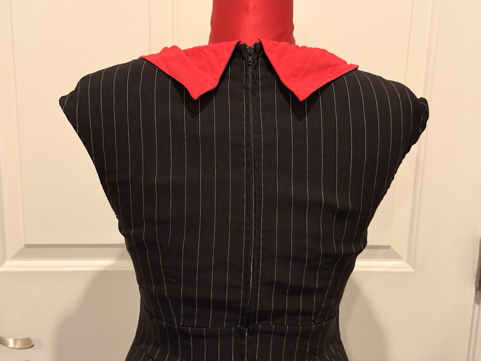 Women’s 2000’s Stop Staring! Size XL Black With White Pinstripe Wiggle Dress