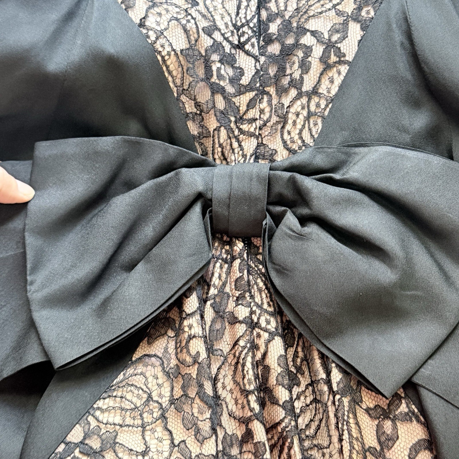 Lilli Diamond of California Cocktail Dress XS / Small 1950s Black Lace VINTAGE