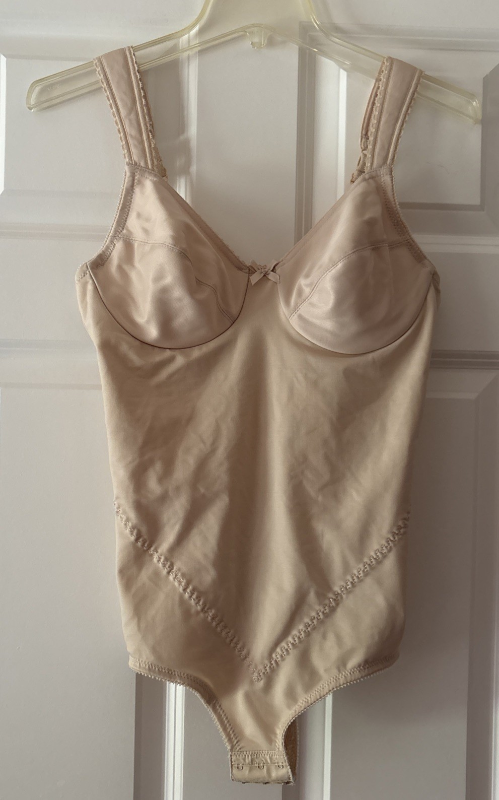 Vtg CABERNET BODYSUIT ALL IN ONE SHAPER SATINY LINGERIE BODY CON Underwire 36B