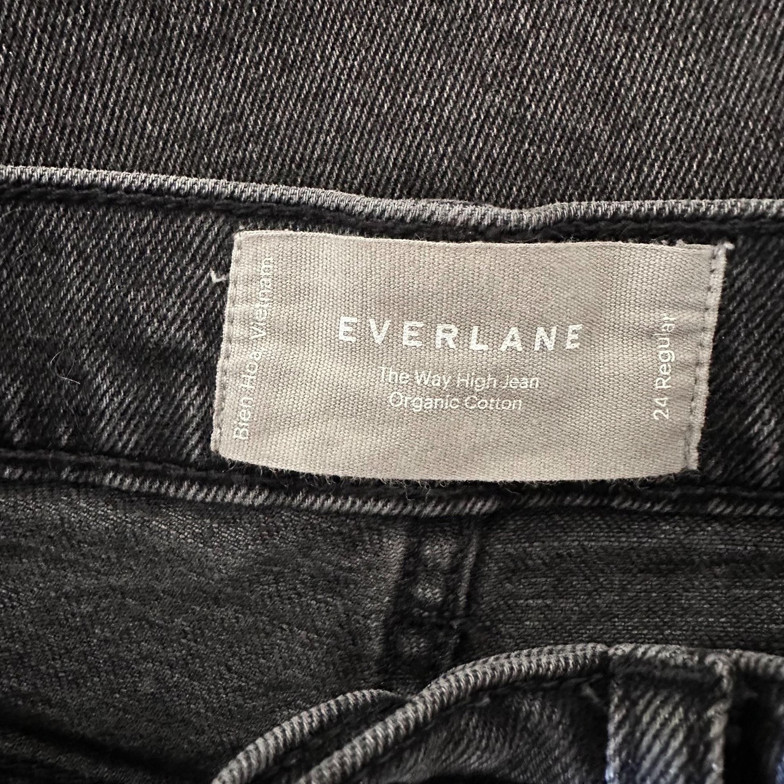 Everlane The Way High Jean Washed Black High Rise Straight Leg Size 24