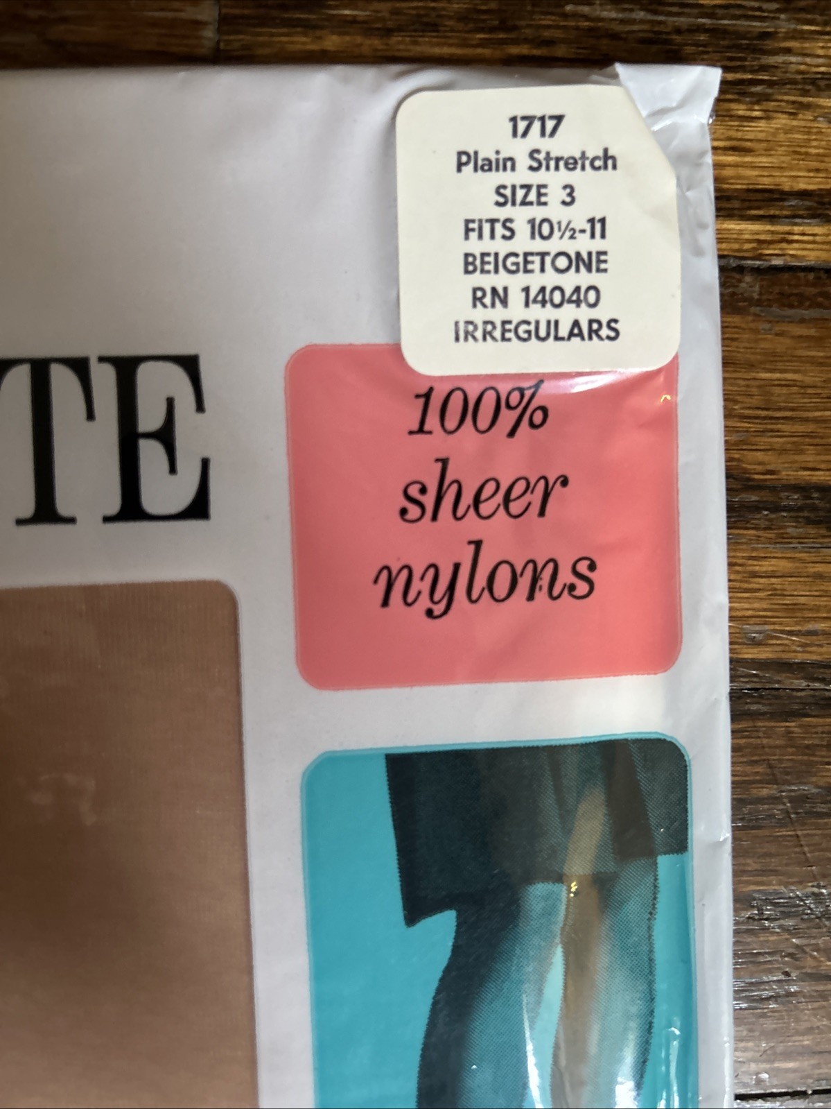 Vtg Seamless Exquisite Stocking Hose 100% Sheer Nylons Size 3 Beige IRR