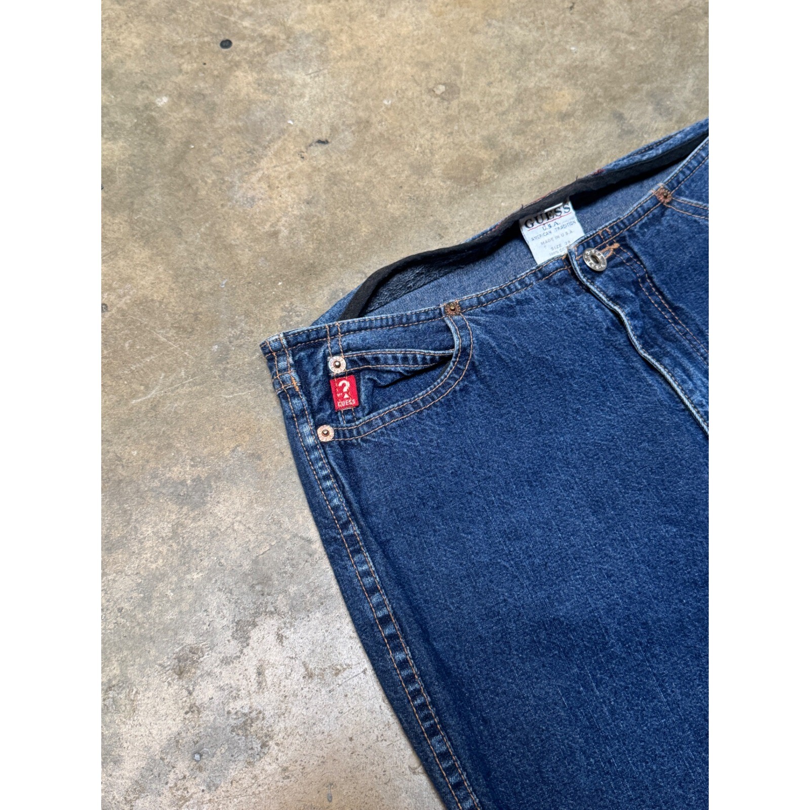 Guess USA American Tradition Womens Jeans Size 28 Dark Wash Made In USA