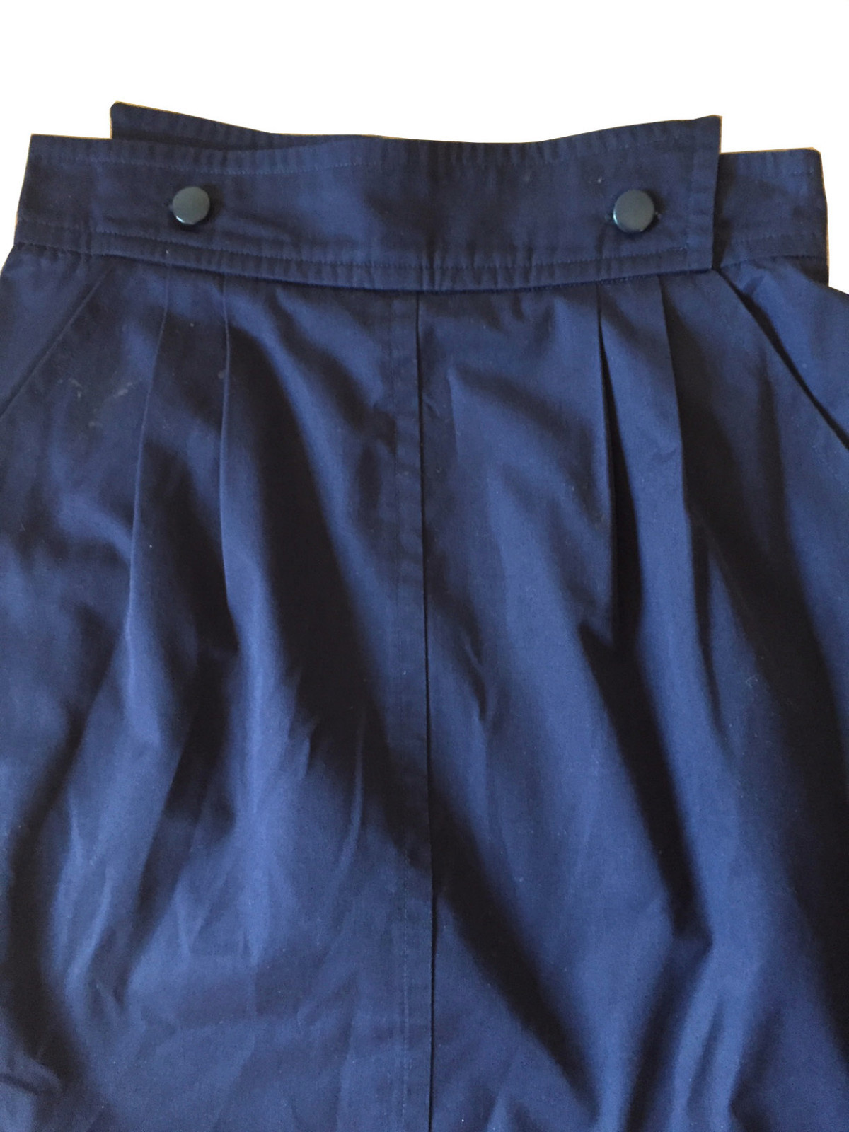 COURREGES Skirt Jacket Suit 2-Piece Size S/6 Navy Cotton Blend Vintage
