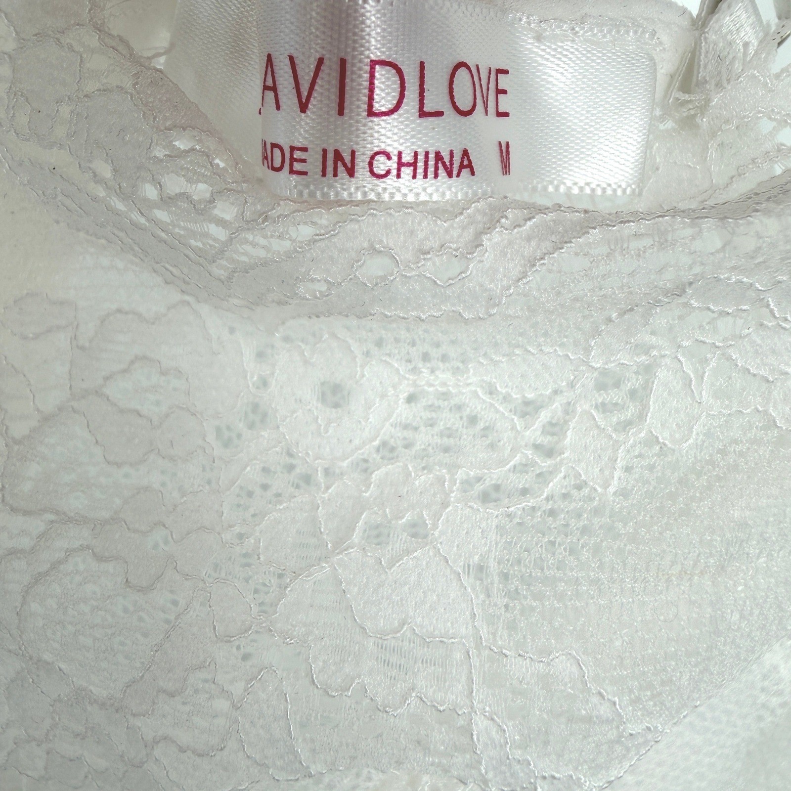 Avid Love White Lace Lingerie Top Sz M