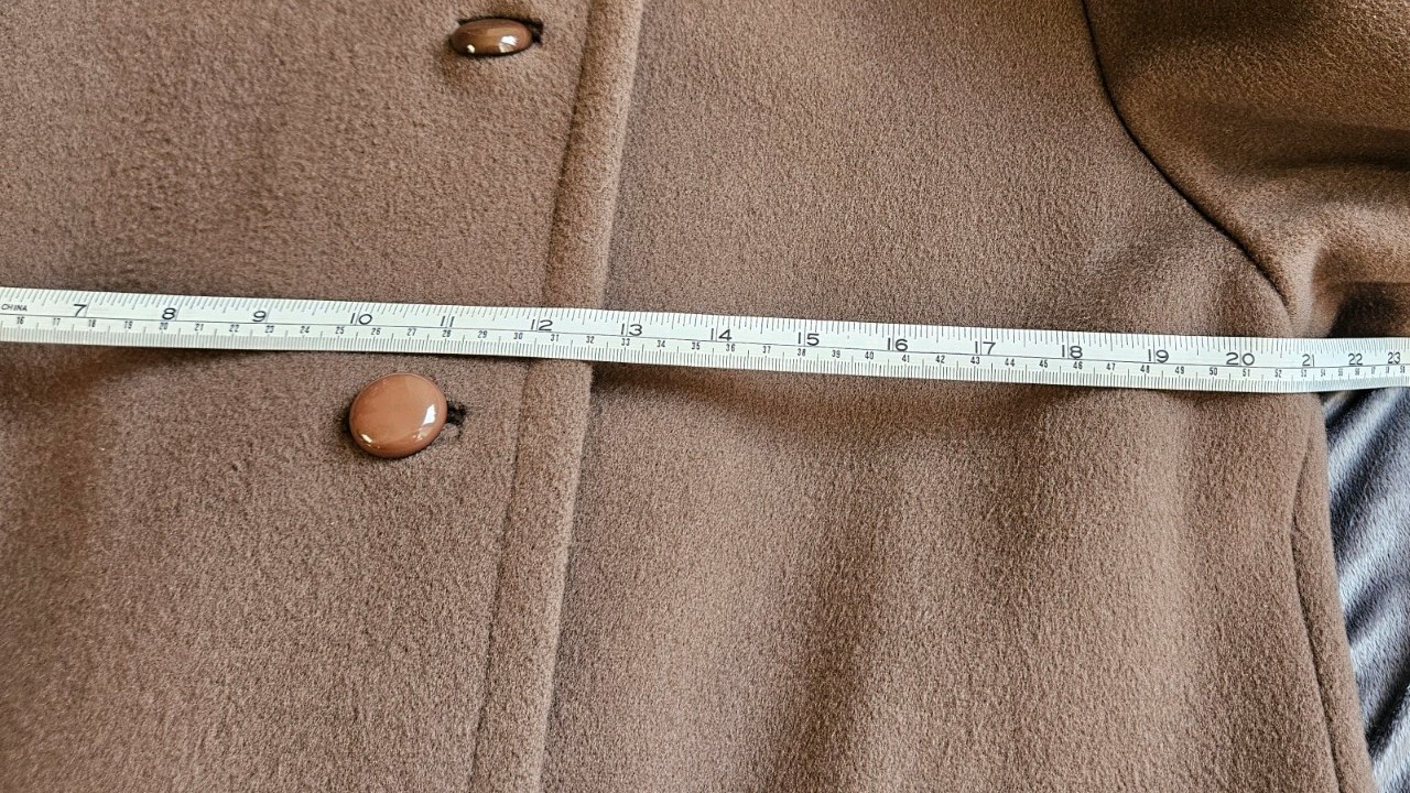 Vtg Sycamore Womans Brown Scarf Wrap Wool Coat Made In USA 100% Wool Read Desc.
