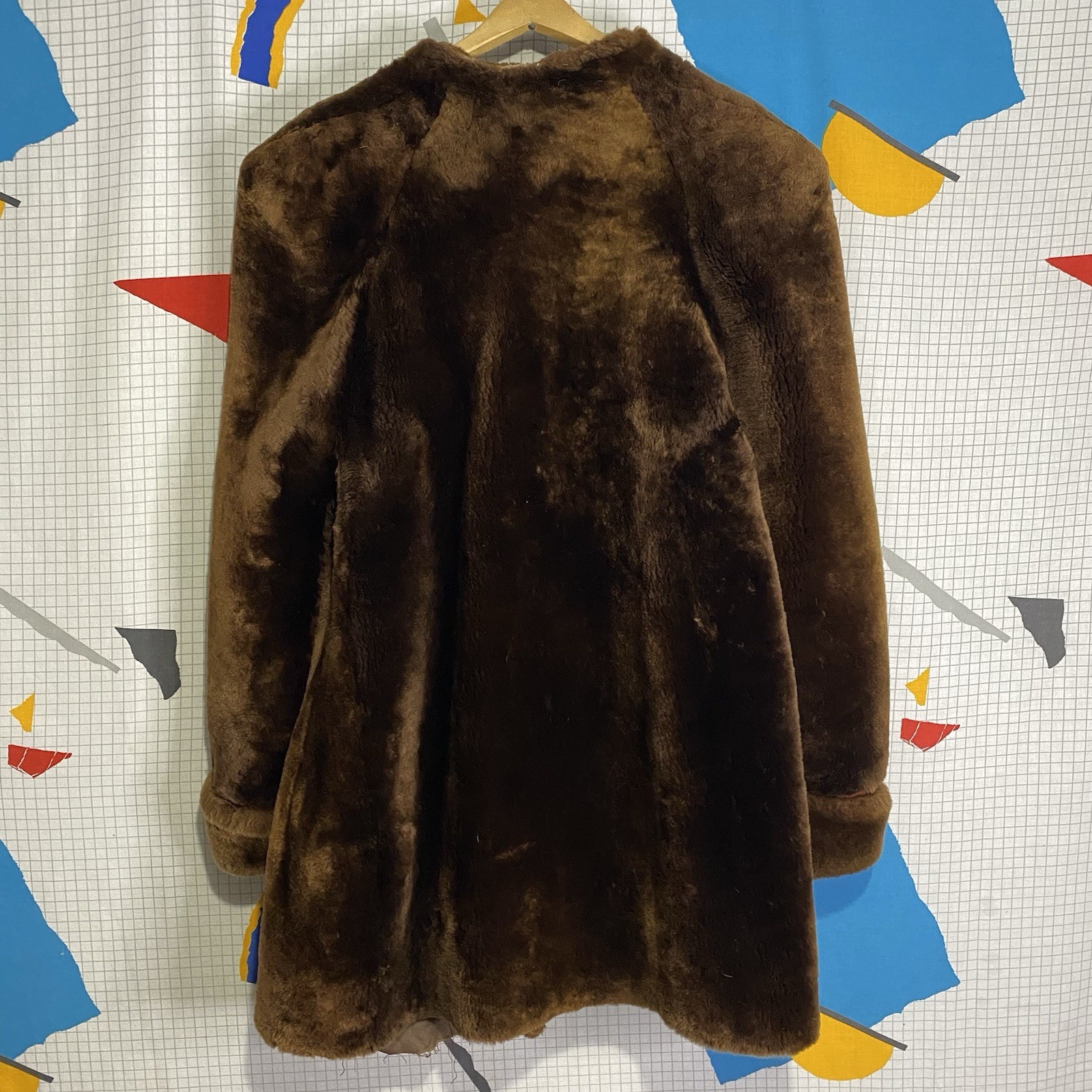Vintage 50s Brown Mouton Fur Coat Medium Lamb Beaver Mink 60s Velvet Kansas City