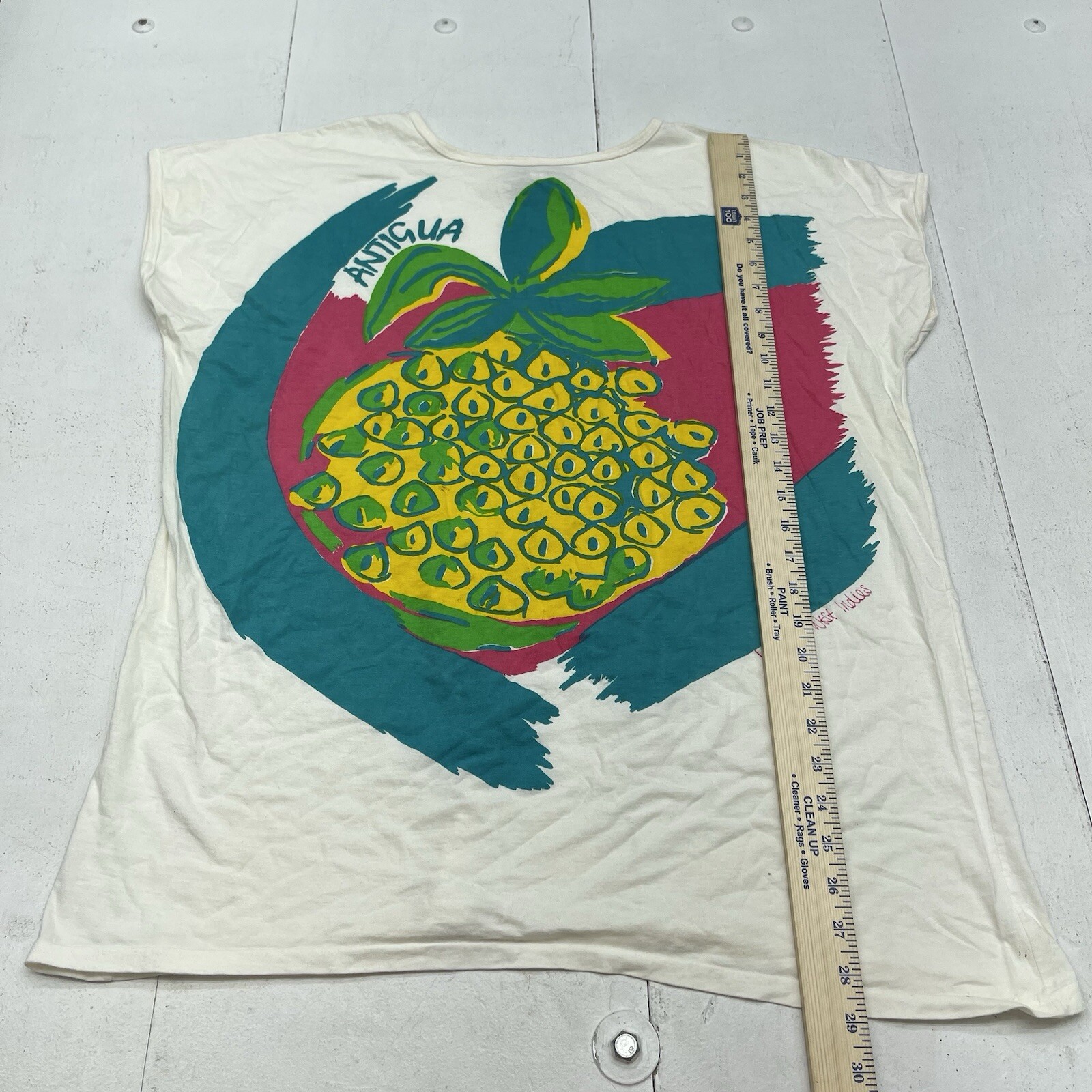 Vintage Kokonuts White Antigua West Indies Short Sleeve T Shirt Women’s Size OS