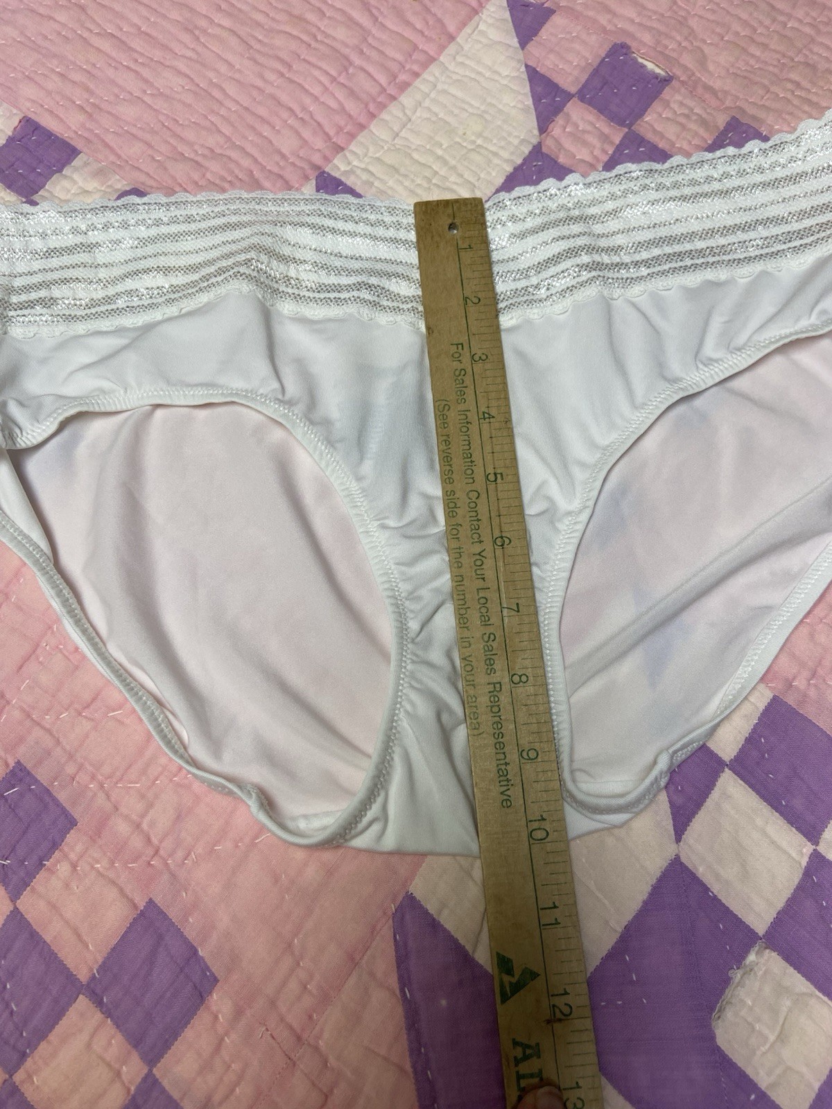 Warner’s All You Need Lace Trim Bikini Panties 8XL Polyester Blend White