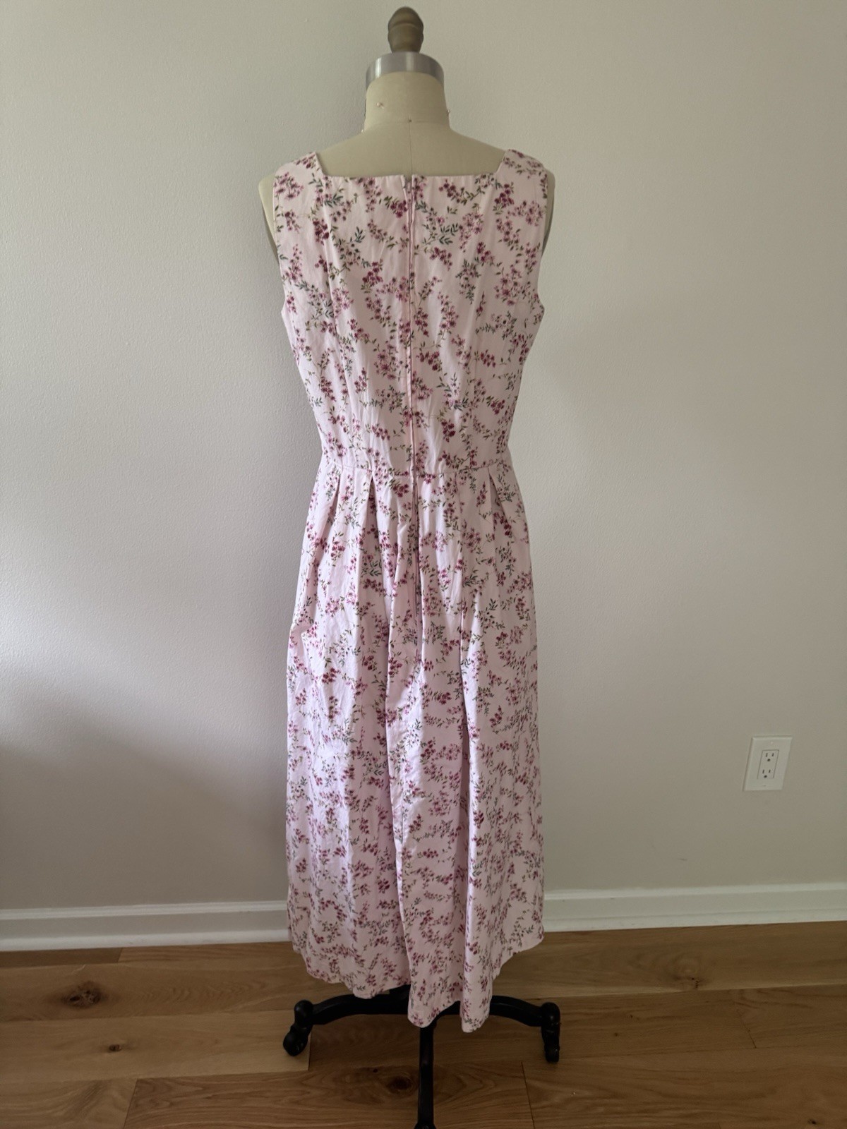 Vtg Floral Rose Cotton Sundress Prairie Dress Cottagecore Boho Small