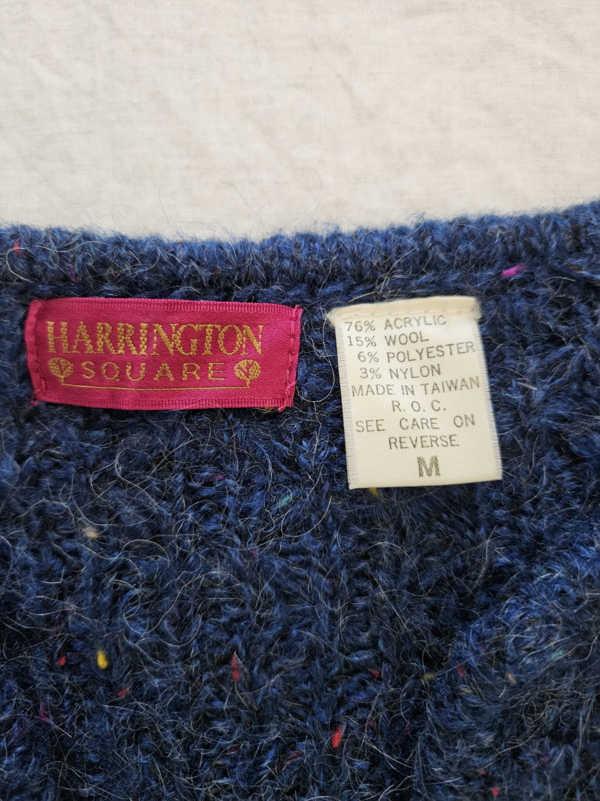 Harrington Square Vintage Women’s Sweater Cardigan Dark Blue Size Medium