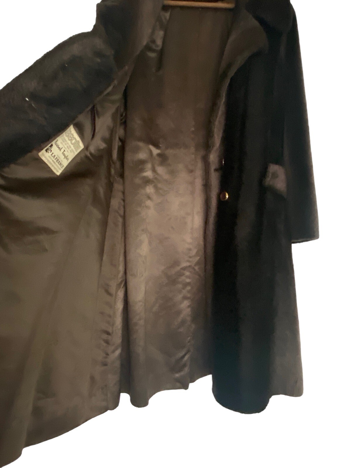 Authentic Vintage Russel Taylor Faux Fur Coat La France Chocolate brown S M