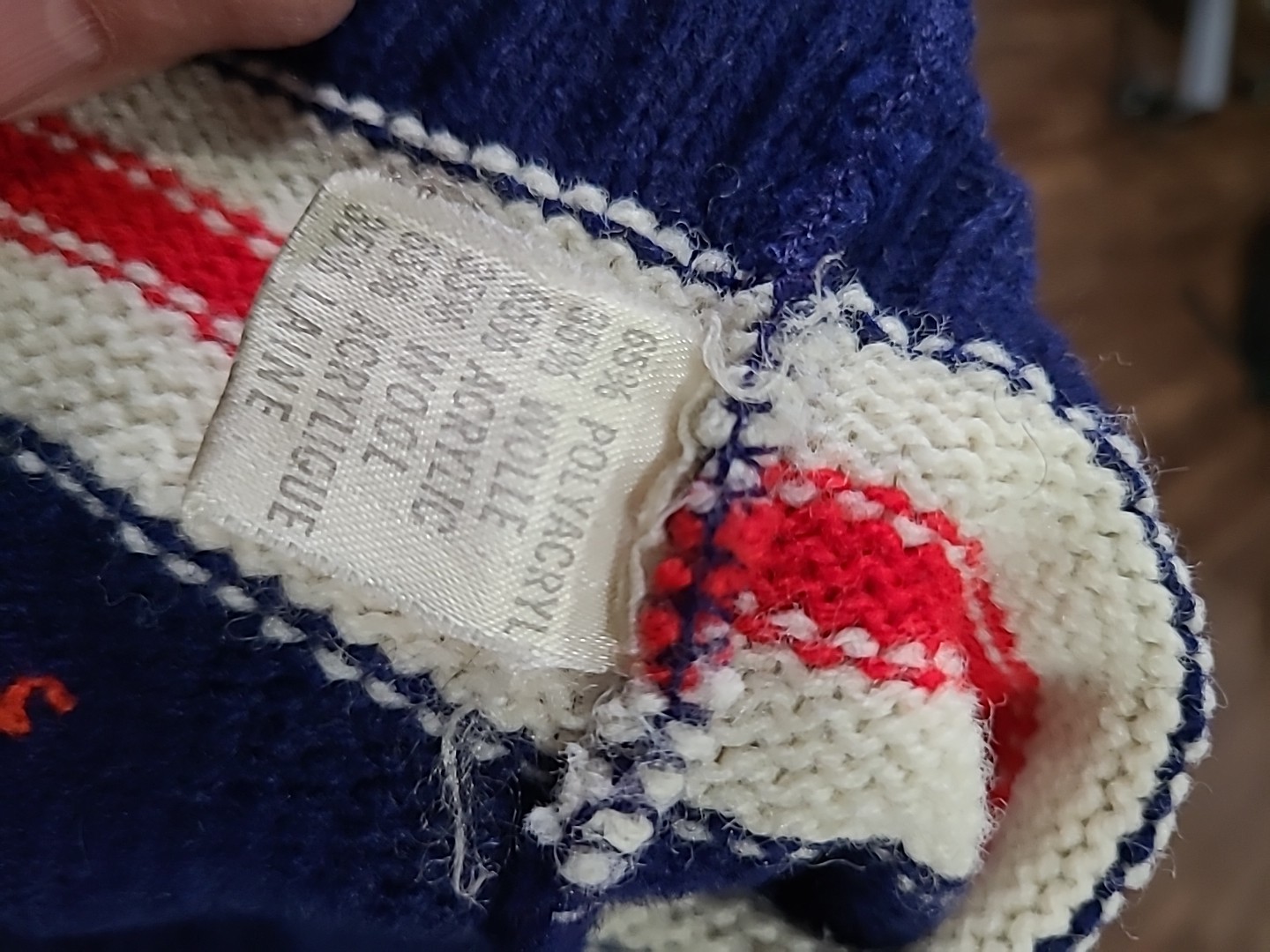 Vintage Wool Blend Pierre Cardin Boatneck Sweater Red White Blue