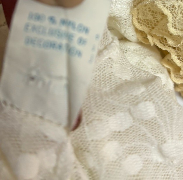 Vintage Intimate Moments White Lace Bodice & Nylon Nightgown Lingerie Medium