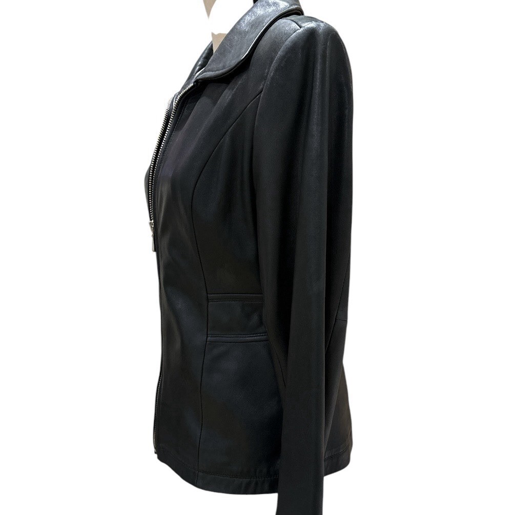 Vintage BP Black Lambskin Leather Jacket Zip Fitted Y2K Women S