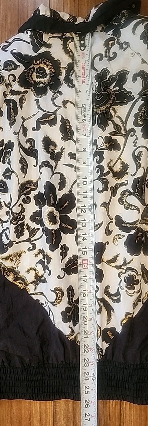 Vintage Lavon 1980-90s Tracksuit Windsuit Sz M Retro Lined Black Gold Floral