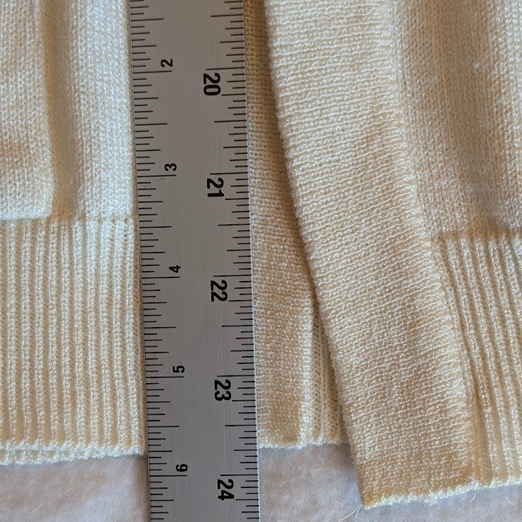 VTG Philippe Marques Cardigan 6P Purity White Modest Drop Pockets Grannycore USA