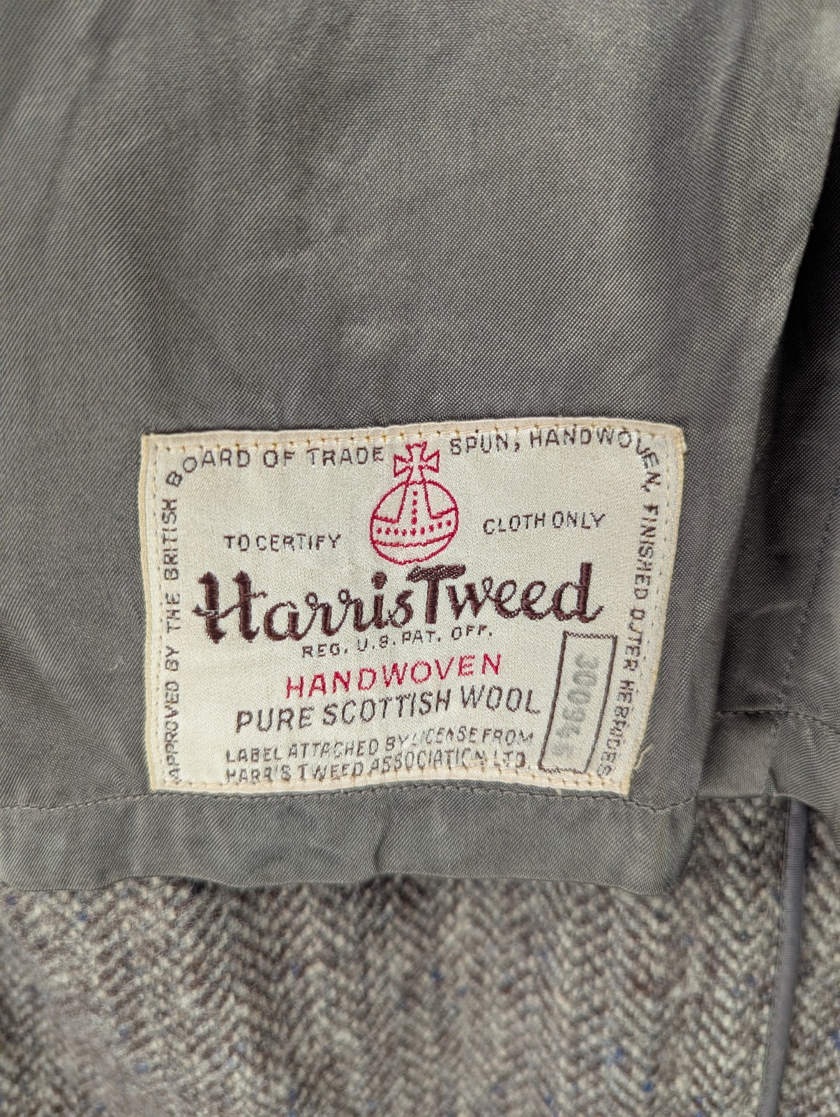 Vtg 1950s John Wanamaker Coat 100% Wool Harris Tweed Handwoven Scotland Brown XL