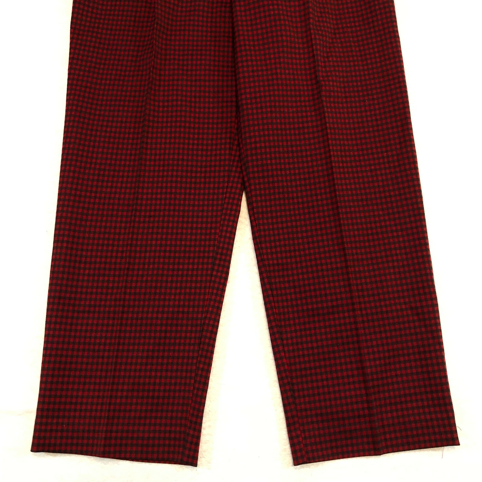 The Tog Shop Vintage Elastic Waist Buffalo Plaid Red Black Pants Size P Medium
