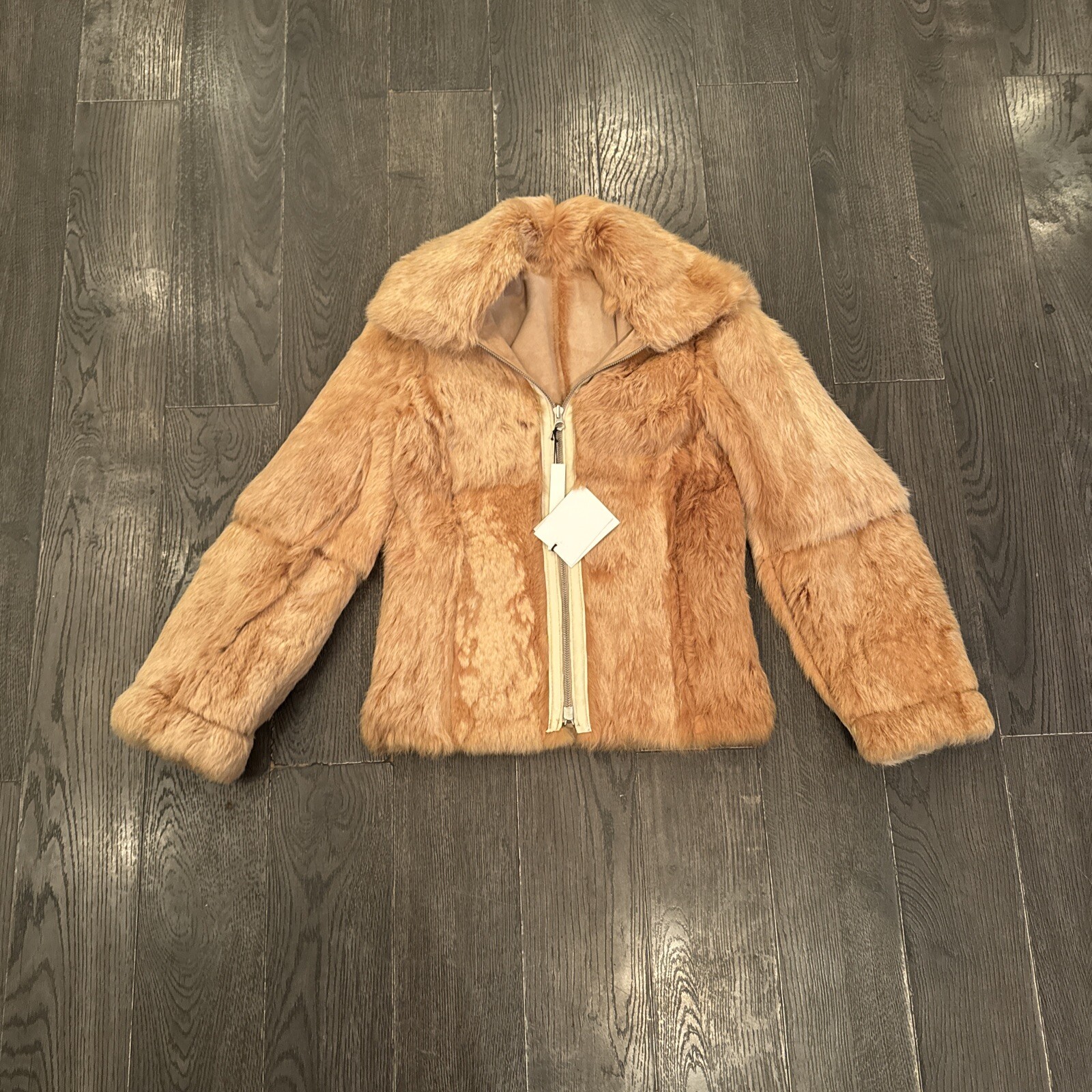 NWT Suede Leather Shearling Jacket Women Size XS Possibly Reversible