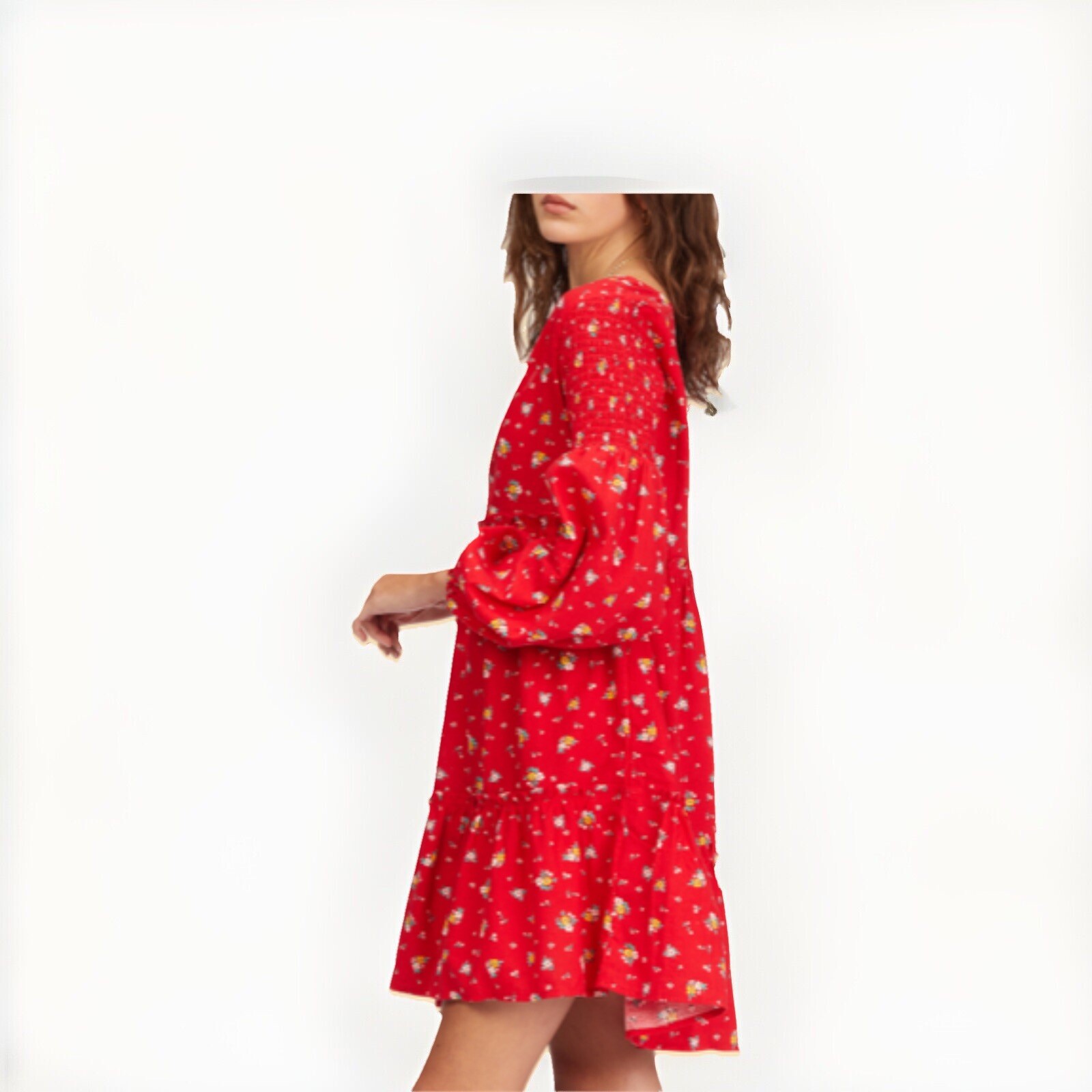 Retro 70s Red Prairie Mini dress Billabong X Wrangler Western VTG Cottage Boho